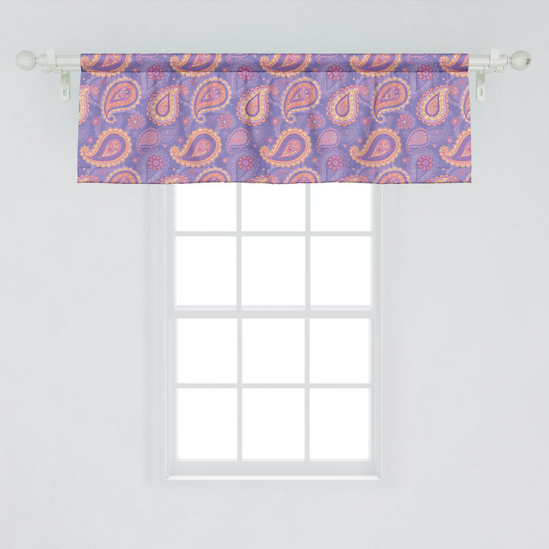 Cantonnière Ambesonne 2 pièces Boho Paisley, L 54 po x L 12 po