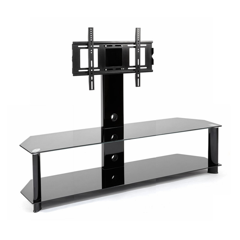 Support fixe avec tablette Bettye, noir, pouvant supporter jusqu'à 88 lb