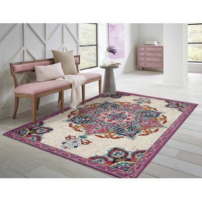 Oriental Wool Purple/Beige Indoor / Outdoor Area Rug -  Beverly Hills Rugs, Hills--441-8x11