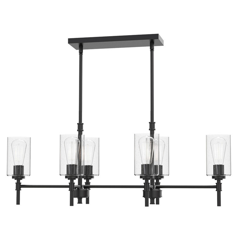 Wexton 6-Light 12.63” Wide Chandelier, Matte Black, Clear Bubble