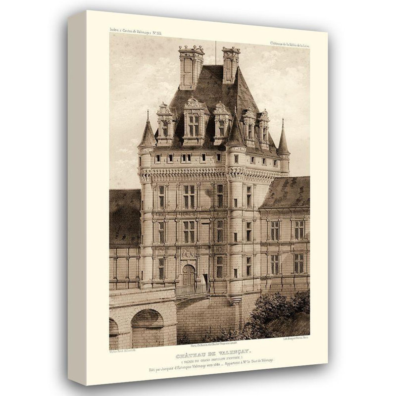 «Red Barrel Studio® Petit, Victor», art sur toile tendue avec châssis: sépia chateaux