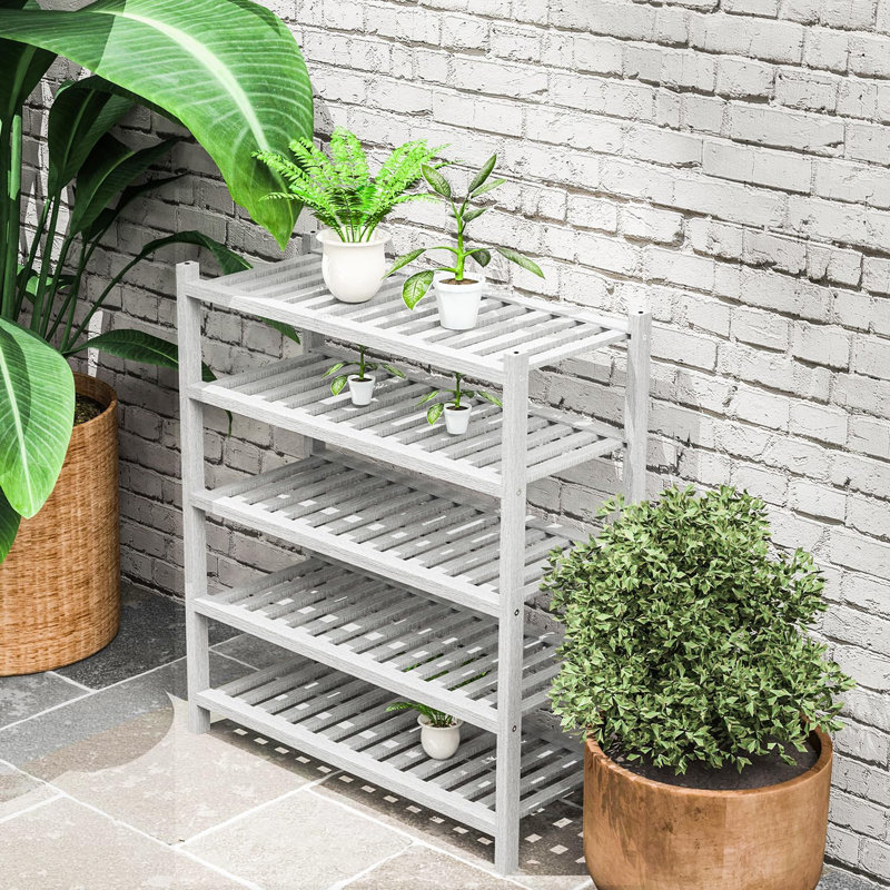 12 Pair Stackable Shoe Rack, White
