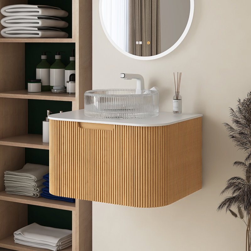 Meuble-lavabo 24 po avec lavabo, Blanc, Jaune, 24"