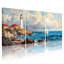 Phare nautique, ensemble de 3 impressions sur toile, voilier et nuages-354330369