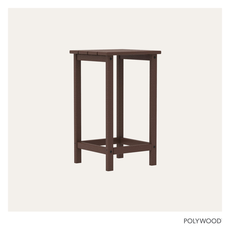 POLYWOOD Long Island 26" Counter Side Table, Mahogany