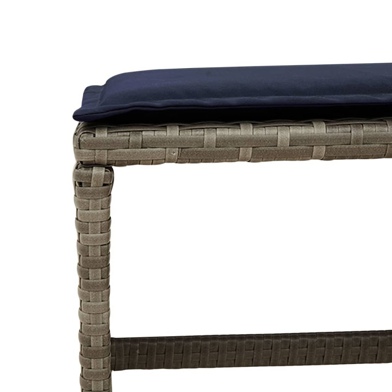  Patio Dining Set Set Of 12 Grey Poly Rattan 12 Seater Foldable, Gray, Navy Blue