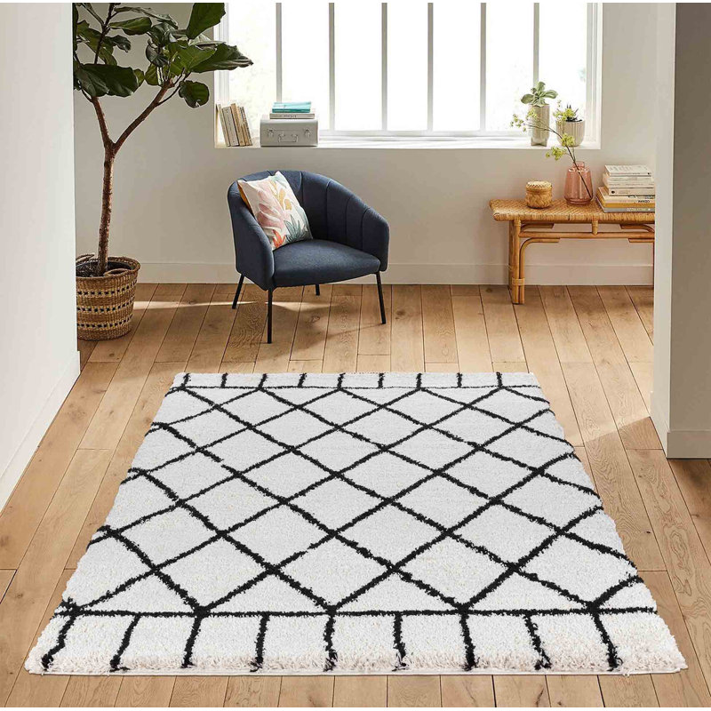 Franke Geometric Shag Area Rug, Rectangle 80 x 150cm