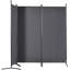 Paravent de 1,86 m (6,1 pi) pliable en tissu, gris foncé, pour bureau, chambre, salle à manger, bureau.-1987895367