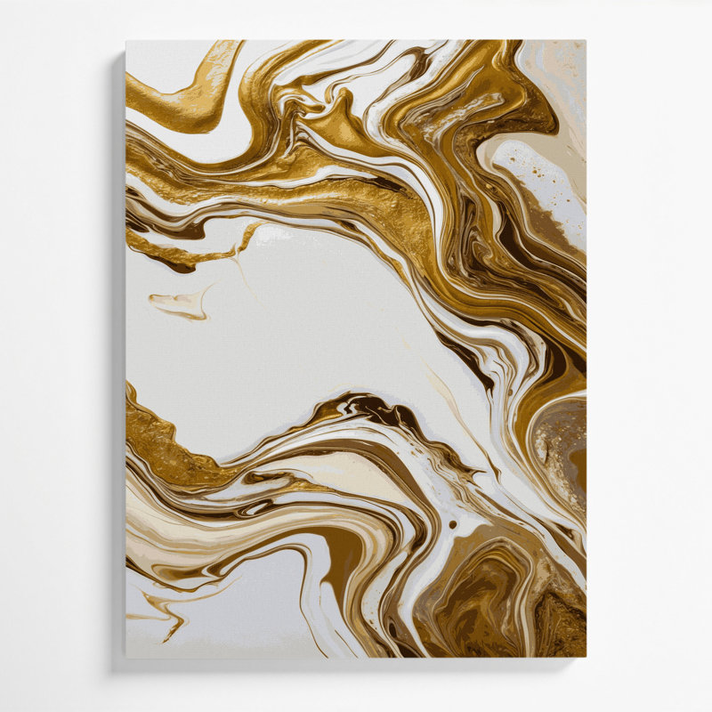 Abstrait art fluide sur toile gris 88, H 14 po x l 11 po