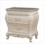 Table de chevet Chantelle blanc perle avec plateau en granite et 2 tiroirs
