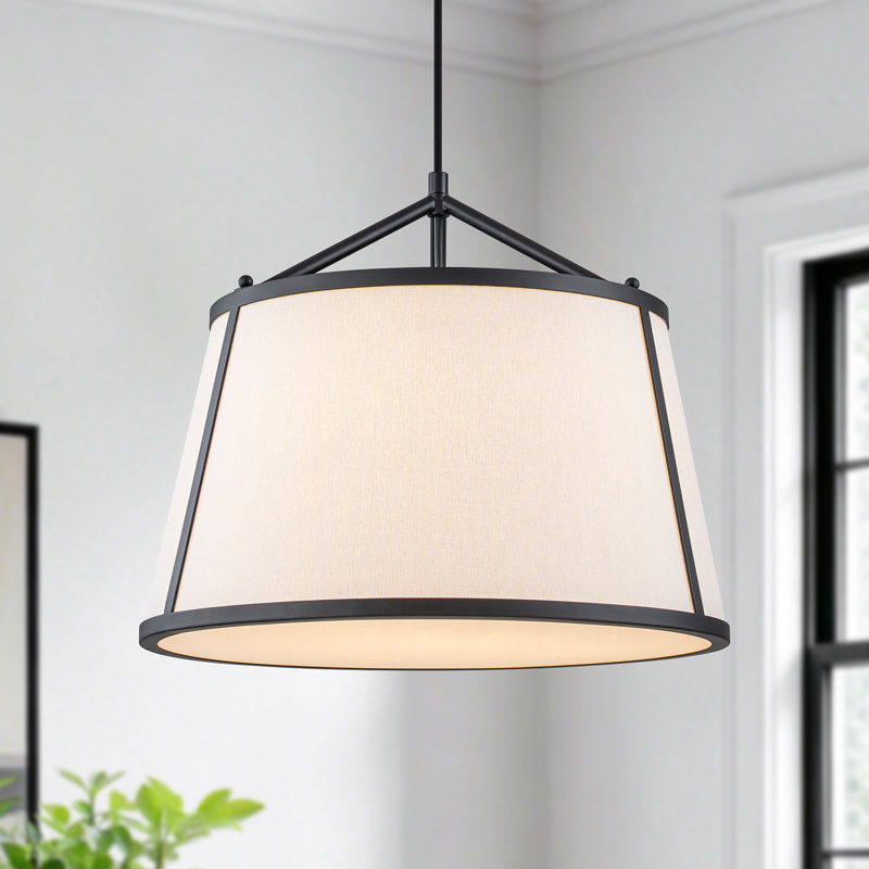 Luminaire suspendu tambour 3 lumières, Matte Black