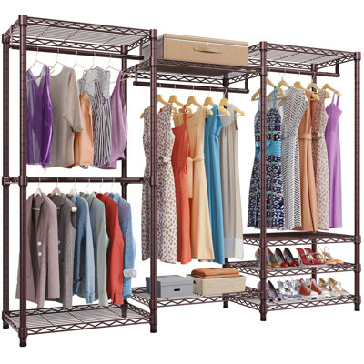     VIPEK V5 Portable Freestanding Wardrobe, Heavy-Duty Clothes Rack with 8 Adjustable Shelves,890LBS Capacity, Bronze