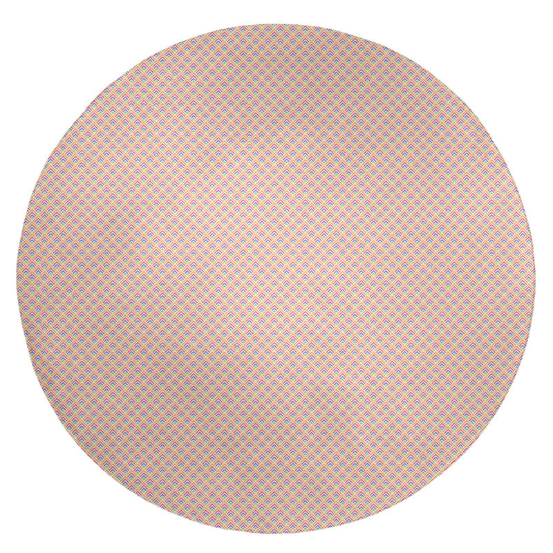 Tapis de zone jaune dégradé géométrique, Rond 5 pi