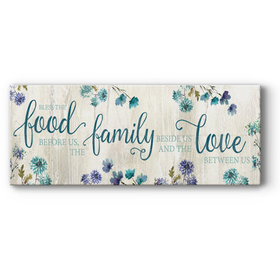 «Food Family Love», toile tendue avec châssis
