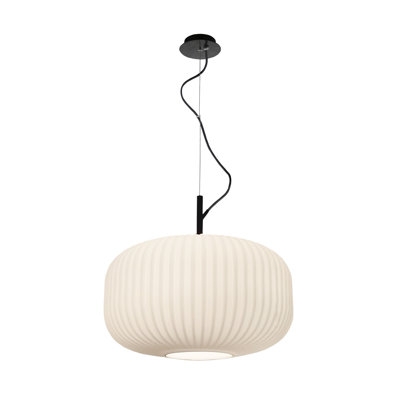 Grider 1 - Light Matte Black Drum Pendant