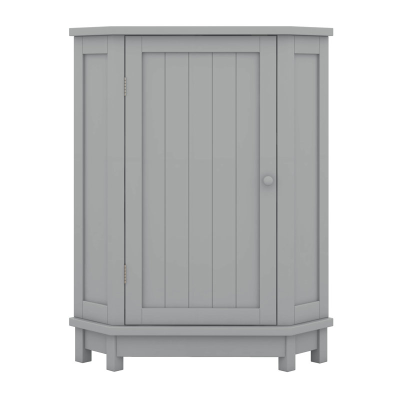 Bathroom Corner Storage Cabinet With Doors, Triangle Floor Cabinet, Wood Corner Storage Organization With Adjustable Shelves