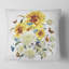 Carré, chrysanthèmes rétro et tournesols - coussin décoratif traditionnel-60157895