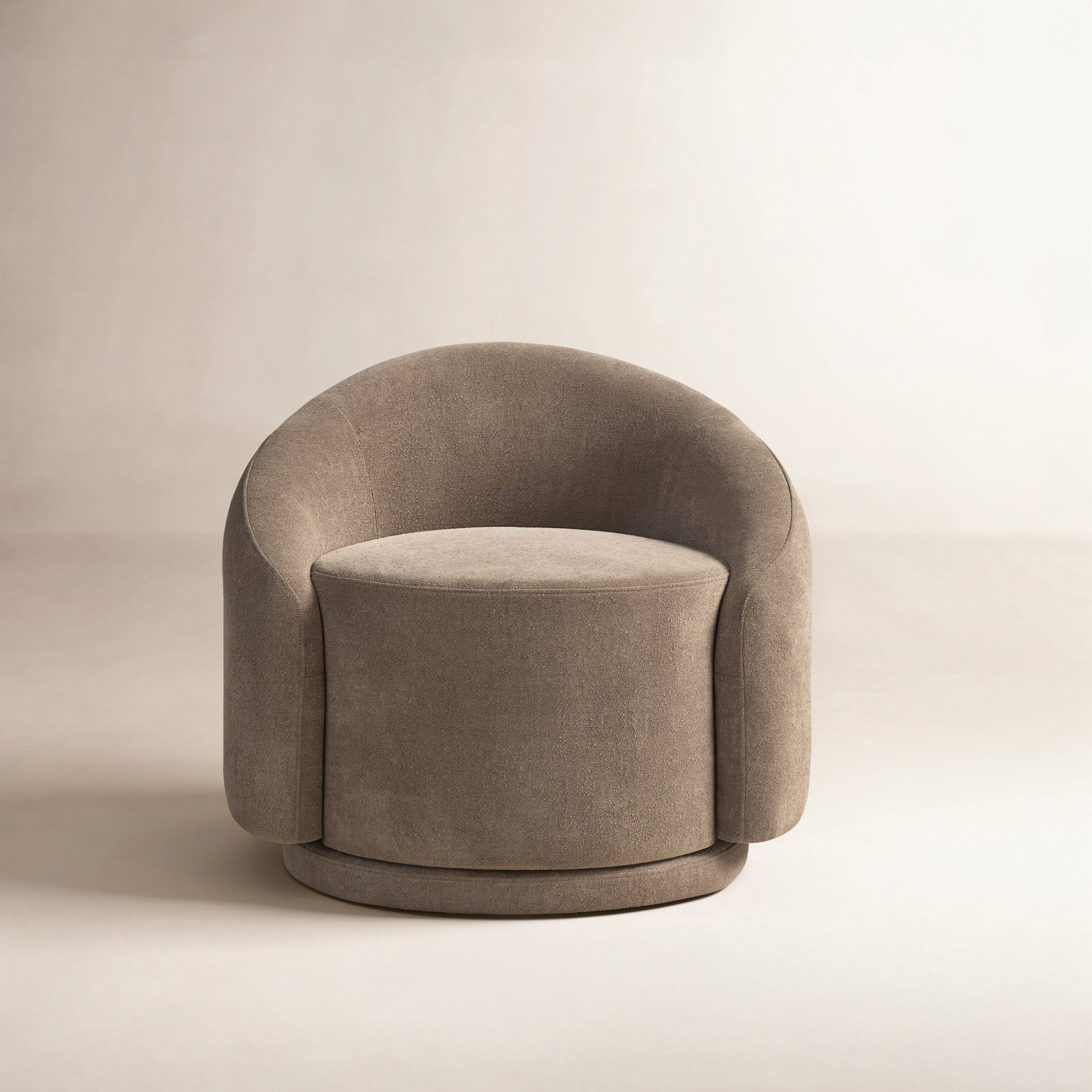 Pasadena Upholstered Swivel Accent Chair, Chocolate Performance Boucle