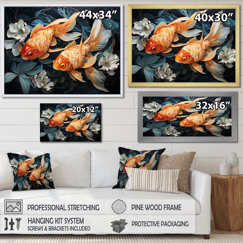 " Fishing Harmonious Hues I ", 34" H x 44" W x 1.5" D, Wrapped Canvas