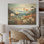 «Cool And Calming Flower Blooming Fields», art mural en bois sur bois de pin naturel