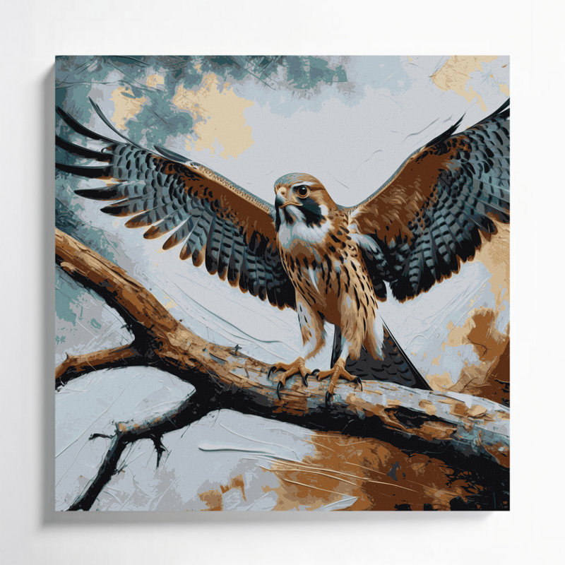 «Birds American Kestrel», art mural sur toile, H 12 po x l 12 po