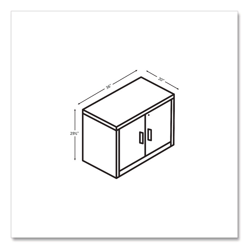 10500 Series Storage Cabinet with Doors, Two Shelves, 36