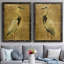 «Gold Crane at Dusk I», ensemble de reproductions d'art sur toile encadrées-1671585470-1671585472