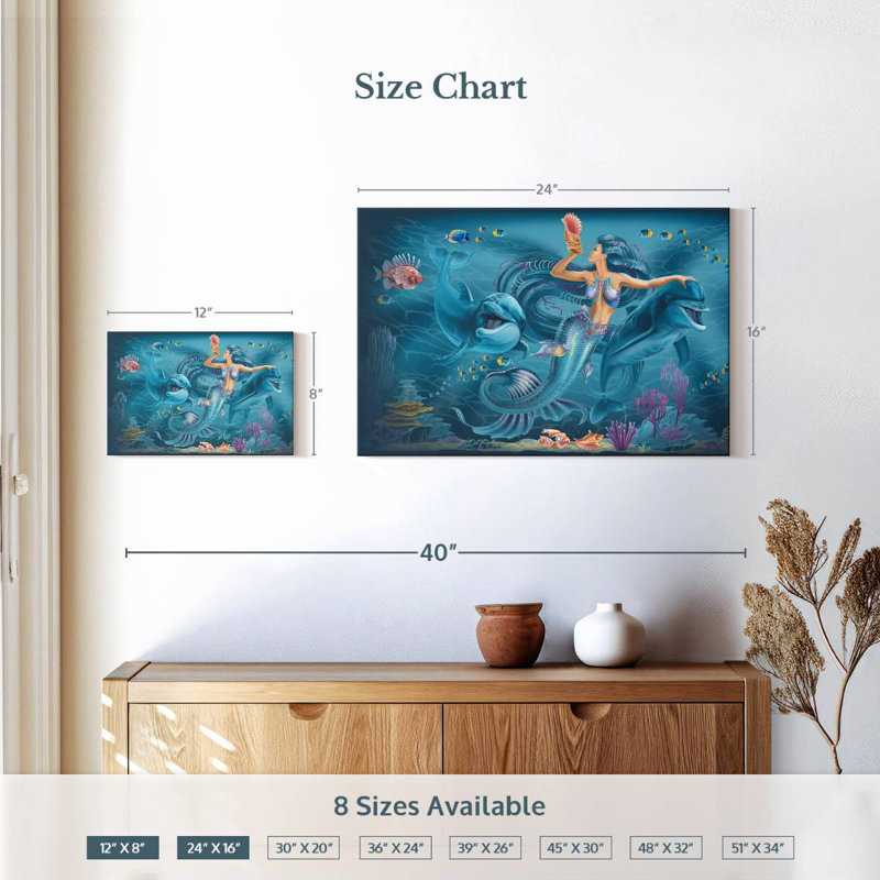 Kelan Singing Mermaid, 16" H x 24" W