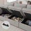 Canapé de rangement de salon modulaire en forme de U de 131,4 po Hutcheson avec coussin de repose-pieds amovible lavable-884675137