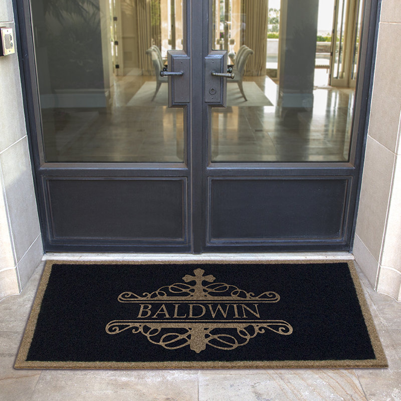 Tapis d'entrée antidérapant Bocana, Noir, 36 pi x 72 po, Oui