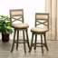 Tabouret pivotant à dossier en X de 24 po de hauteur comptoir, siège en cuir-860940458-860940460