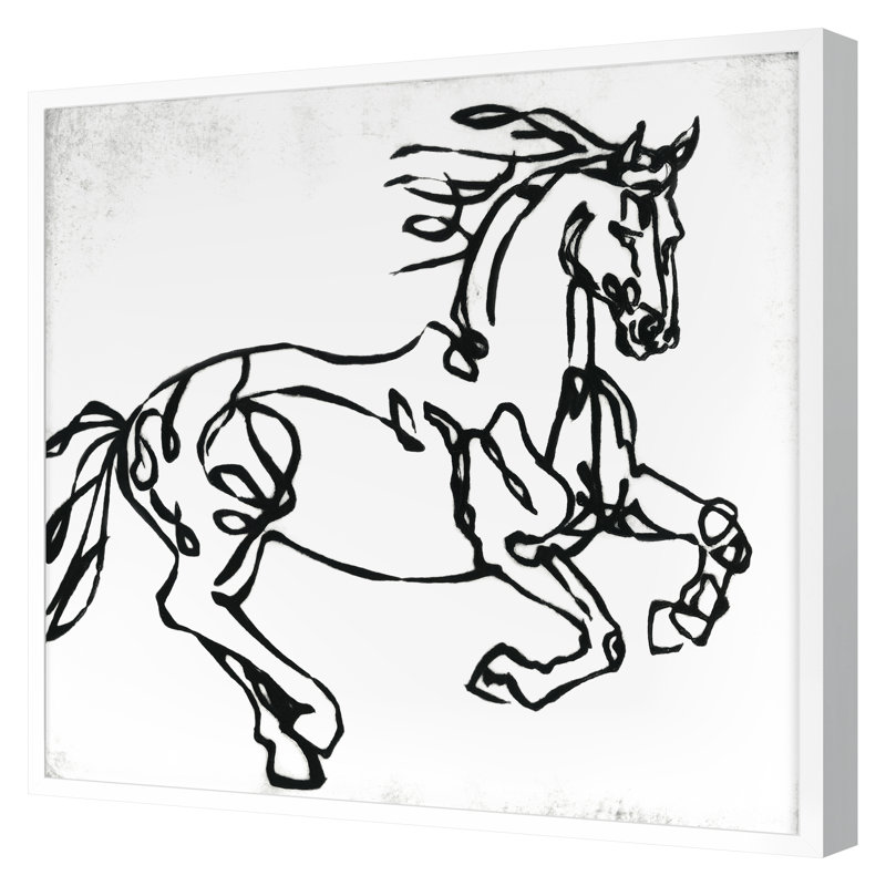 Line Equine 1 Print by Susan Gillette, 20" H x 20" W, White Framed