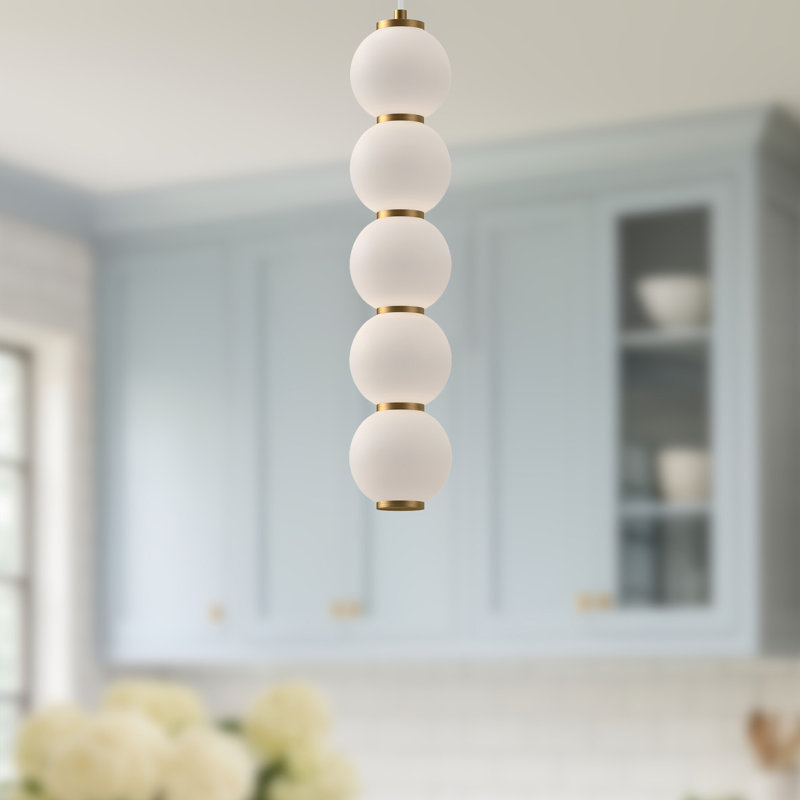 Luminaire suspendu en acier Queenstown, Doré vieilli, H 21,25 po x l 4,375 po x P 4,375 po