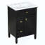 Meuble-lavabo de salle de bain avec lavabo, armoire en bois massif et panneau de fibres à densité moyenne avec un tiroir rabattable, deux tiroirs standard et une tablette réglable, meuble-lavabo autoportant pour le rangement de la salle de bain-2130351365