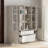 Adjustable Glass Display Cabinet With Frosted Doors And Spacious Storage