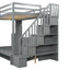 Lit escamotable gris peu encombrant avec élévateur hydraulique, finition bois, maison moderne