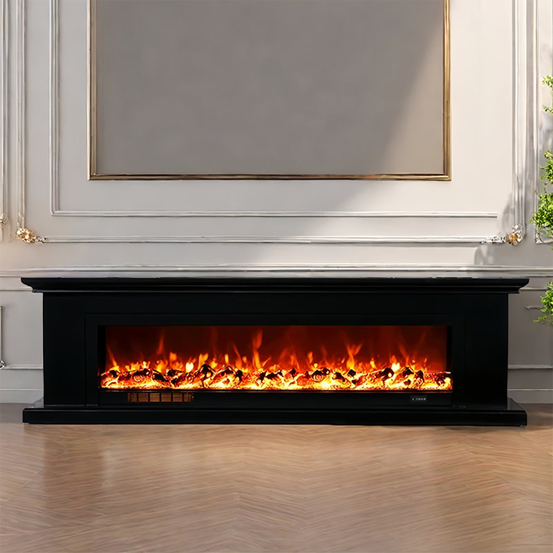 European light luxury simple fireplace, Black