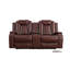 Causeuse inclinable électrique en cuir Serene Reddish Vegan-123033375
