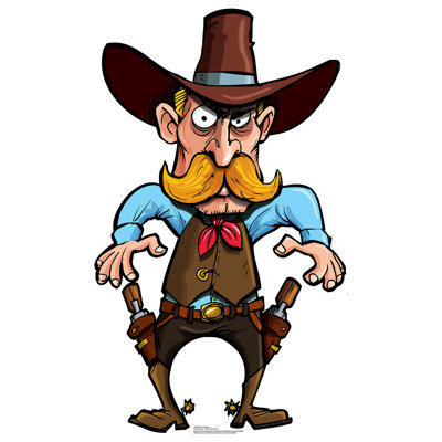 Support à découpage en carton dessiné cowboy
