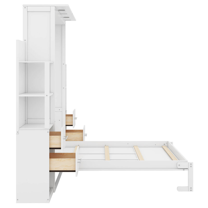 Ellettsville Unfinished Murphy Bed, White