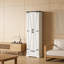 Armoire de rangement moderne avec tablettes réglables et portes de grange, idéale pour la cuisine et le garde-manger-157405374