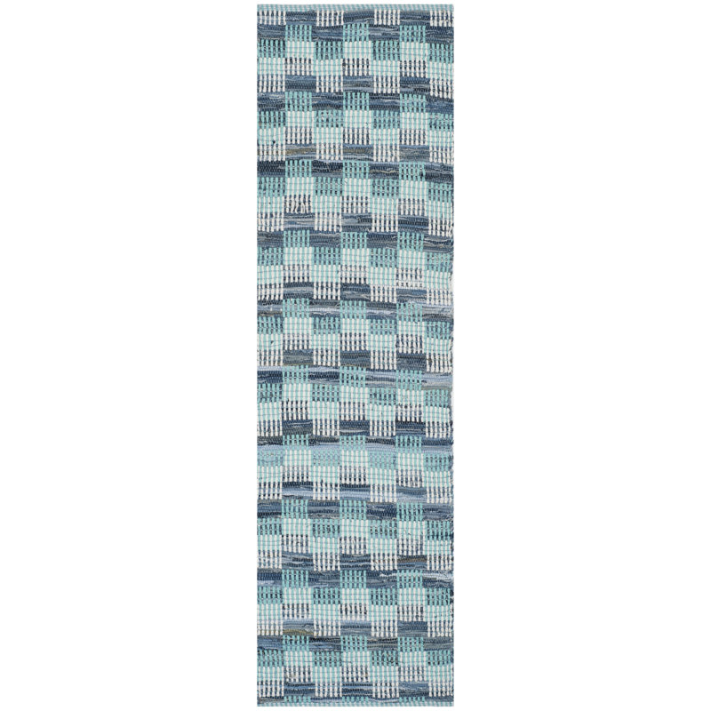 Haqeem Hand Woven Cotton Geometric Rug, Runner 2'3" x 6'