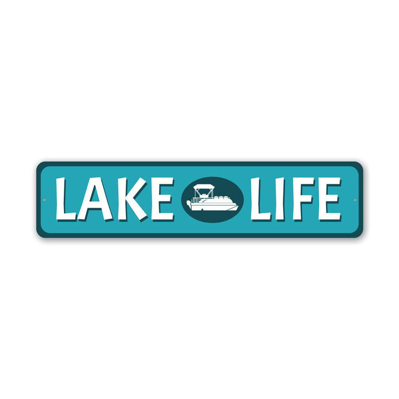 Enseigne en aluminium Lake Life, H 6 po x l 24 po x P 0,06 po