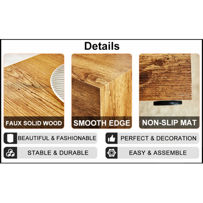 Table basse moderne en MDF à texture de bois lisse, design élégant pour des espaces de vie sublimés et une utilisation polyvalente.