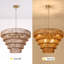 Lustre en rotin tissé à la main à 8 lumières à intensité variable Caytlen-405664241