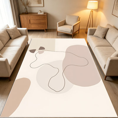 Tapis abstraits minimalistes de 1 pièce pour le salon, doux et confortables, adaptés à toutes les saisons, faciles à entretenir, tapis de sol intérieur lavable à la machine, sous la table de ferme convenant à la chambre à coucher, à la salle à manger, au bureau, au couloir, au patio, à la maison