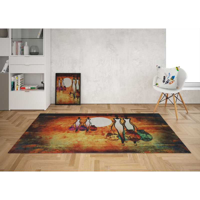 Premium Woven Carpet, 5.2 x 7.5 ft, 100% Polyester, Antibacterial, Non-Slip Underside, 0.3 in Pile Height | Machine Washable, 3D Digital Print | Perfect for Living Room, Bedroom & Office Décor