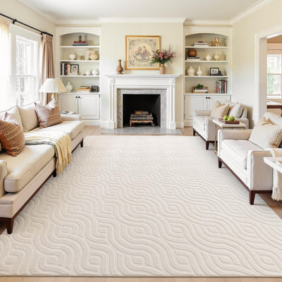 Fluffy Rug High-Low Pile Boho Modern Carpet