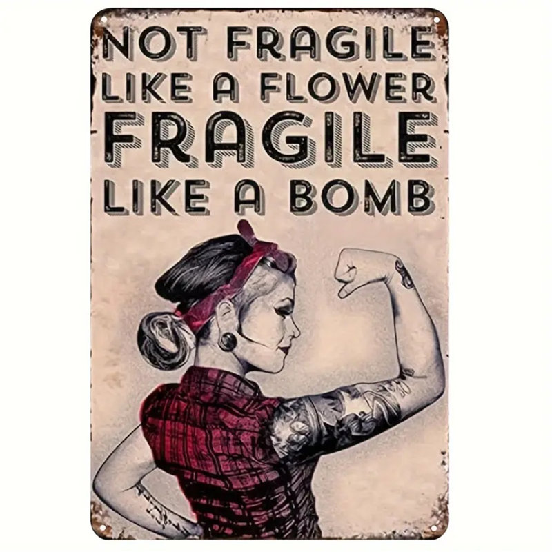 Décoration murale bureau dortoir humour personnalité rétro rétro «Tin fragile