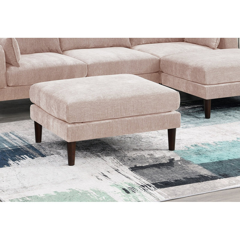 Magnifique repose-pieds rose en tissu Morgan